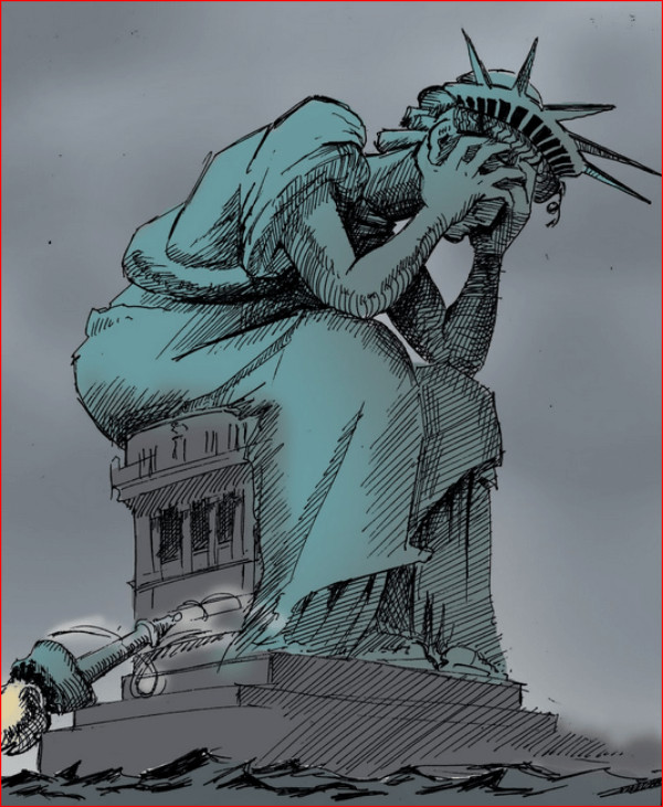 Liberty crying