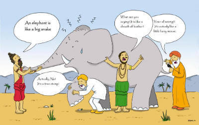 "Elephant and Blind Sages" by Blanca Marti for Equilibre