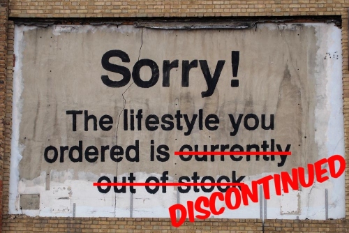 lifestyle out of stock sign