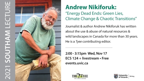 Andrew Nikiforuk lecture poster