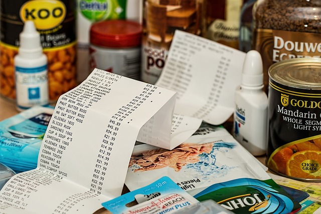 groceries, register tape