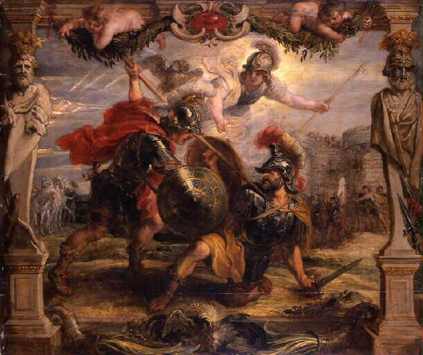 Achilles Slays Hector, Peter Paul Rubens, 1630-5